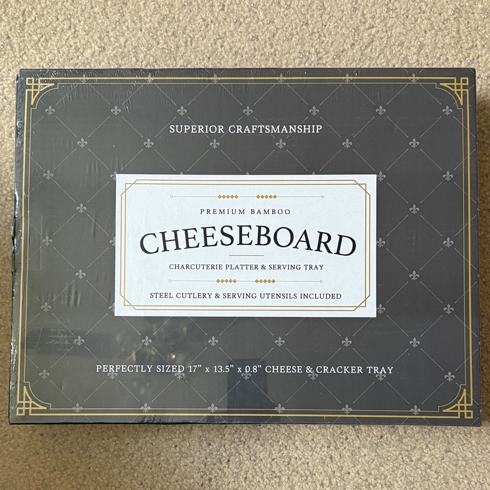 Premium Bamboo Cheeseboard Charcuterie Platter - Gray